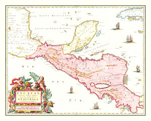Vintage Map of Guatemala 1665