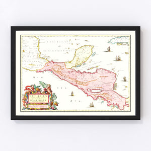 Vintage Map of Guatemala 1665