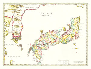 Vintage Map of Japan 1665