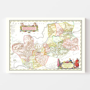 Vintage Map of Qveichev, China 1665