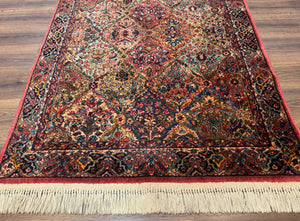Karastan Rug 4x6, Multicolor Panel Kirman #717, Wool Original 700 Series Vintage