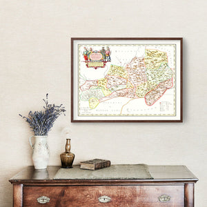 Vintage Map of Quangsi, China 1665