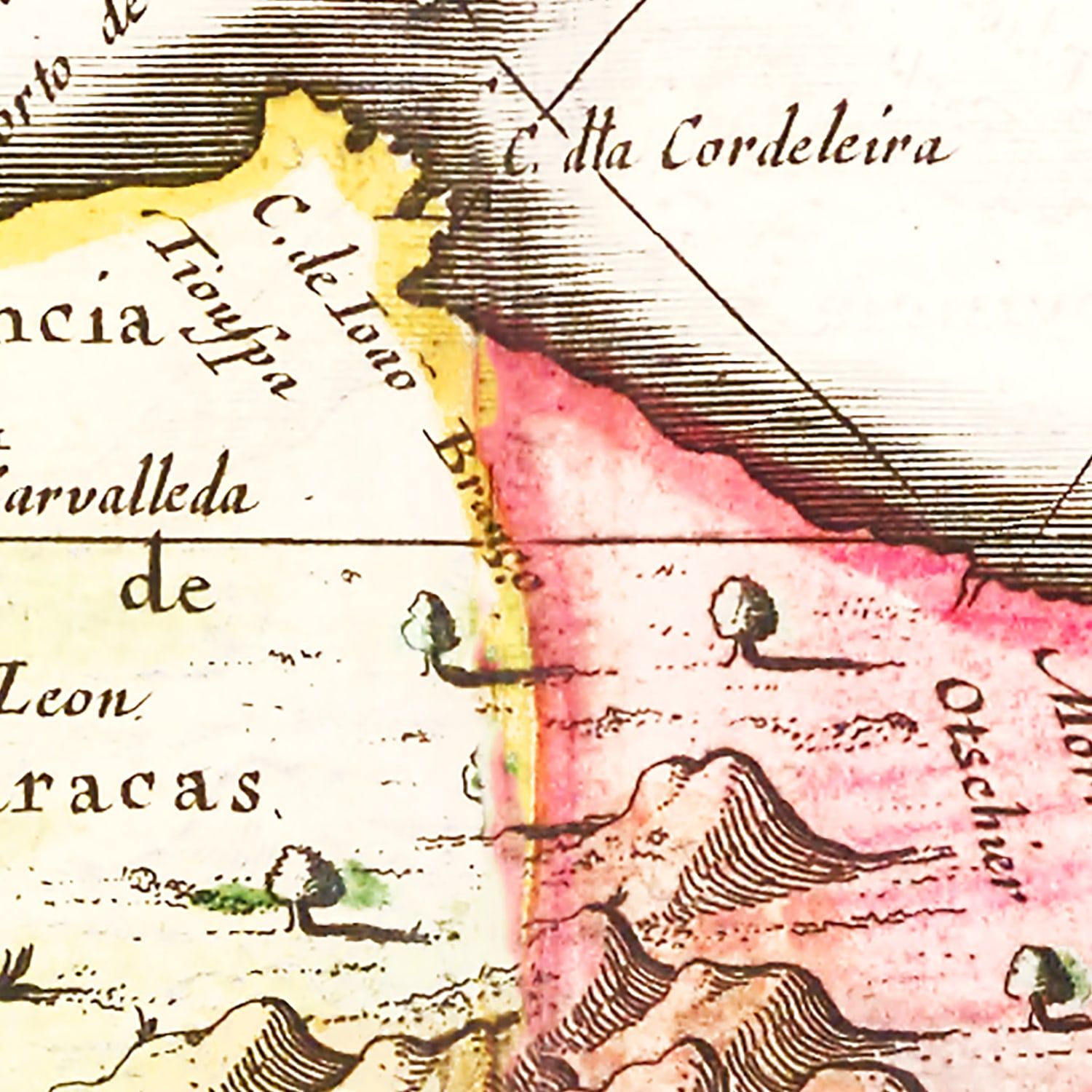 Vintage Map of Venezuela 1665