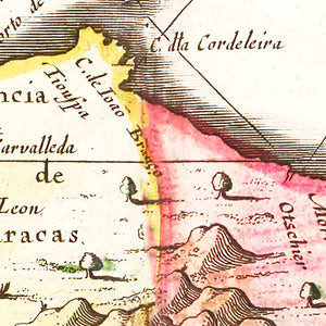 Vintage Map of Venezuela 1665