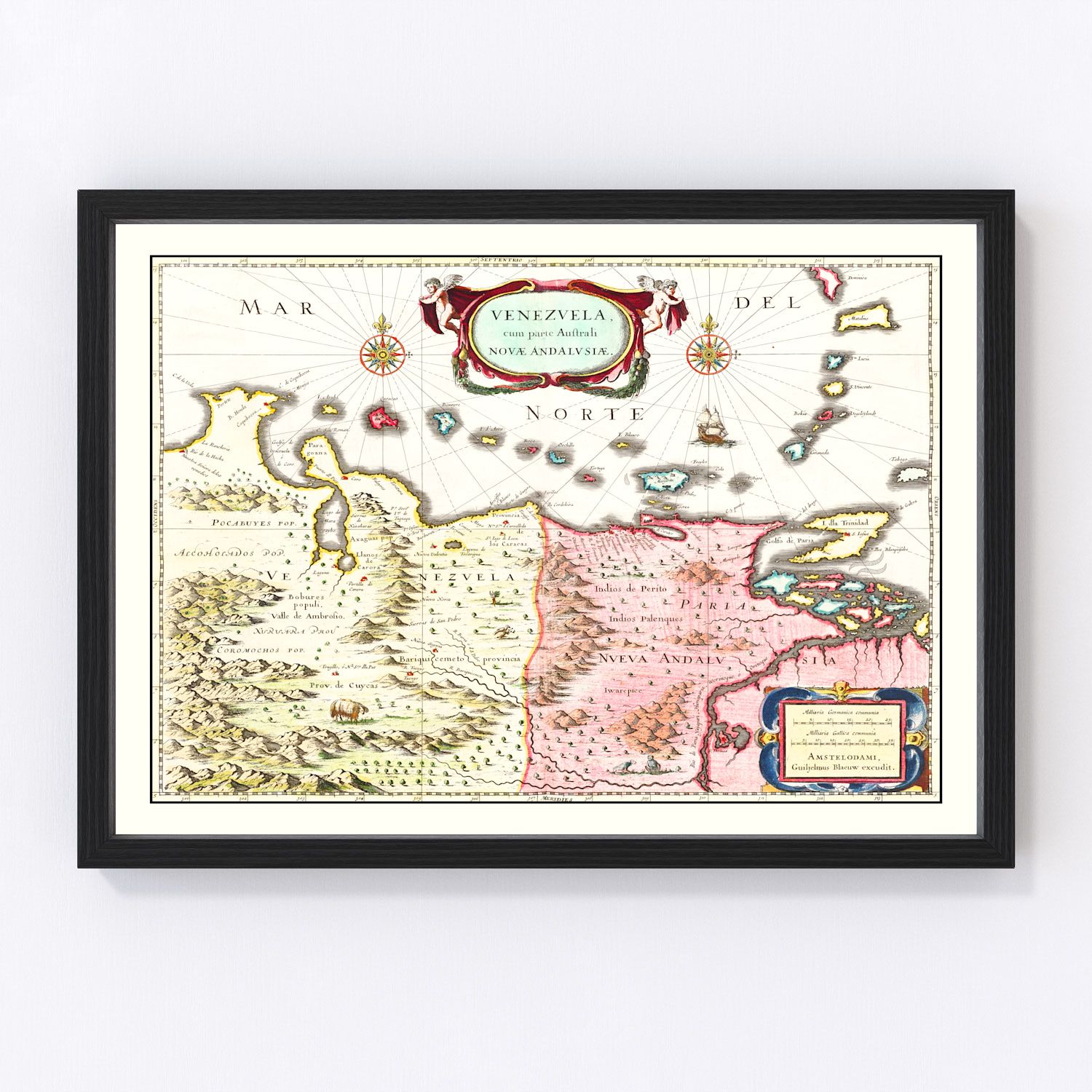 Vintage Map of Venezuela 1665