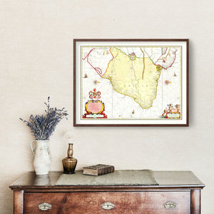 Vintage Map of Brazil 1665