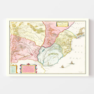 Vintage Map of Paraguay 1665