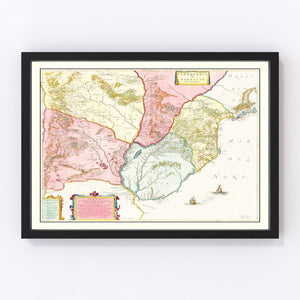 Vintage Map of Paraguay 1665