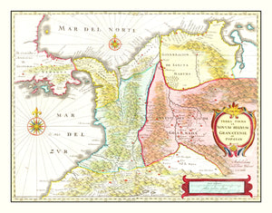Vintage Map of Colombia 1665