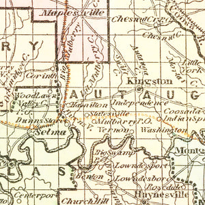 Vintage Map of Alabama 1856