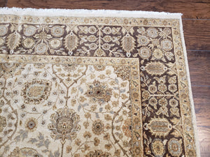 Long and Wide Corridor Rug 6 x 14.8, Hallway Carpet, Pakistani Pak Persian Rug, Haji Jalil Design, Allover Floral, Beige, Vintage, Handmade