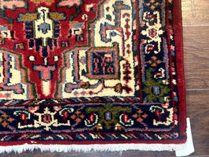 Indo Persian Heriz Runner Rug 3 x 17, Geometric Long Runner Carpet for Hallway, Medallions, Wool Runner Rug 3x17