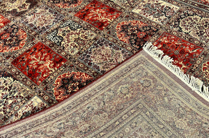Couristan Rug 8x11, Belgium Power Loomed Carpet, Vintage Wool Oriental Rug, Multicolor Panel Design, 8 x 11 Room Sized Rug