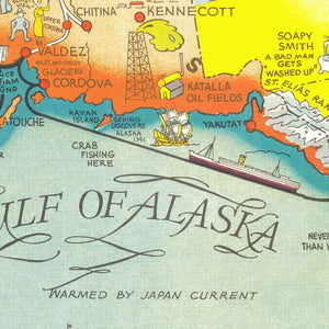 Vintage Map of Alaska 1939