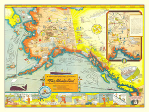 Vintage Map of Alaska 1939