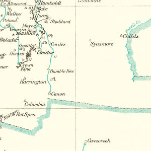 Vintage Arizona Post Route Map 1925