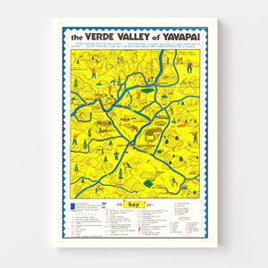 Vintage Verde Valley, AZ Map 1950
