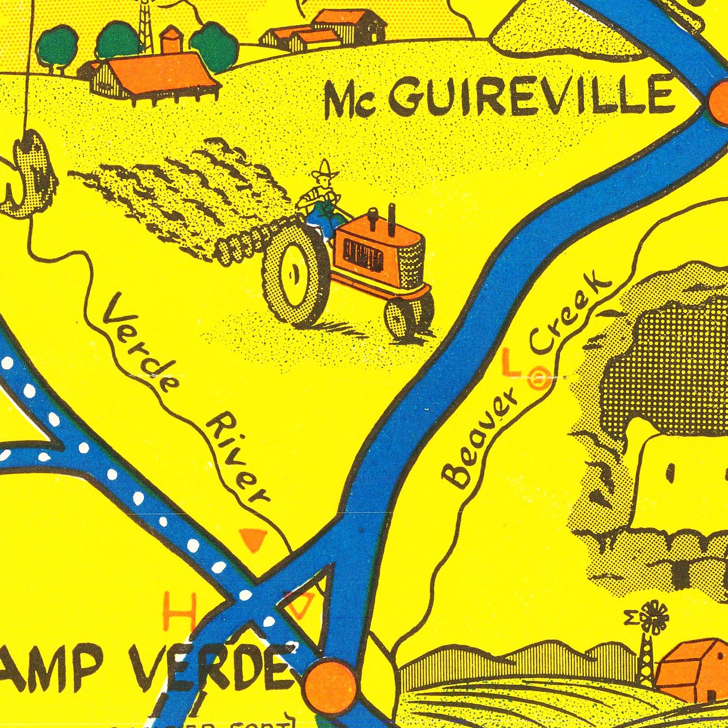 Vintage Verde Valley, AZ Map 1950