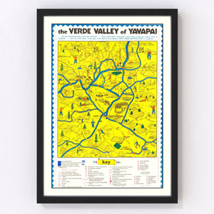 Vintage Verde Valley, AZ Map 1950