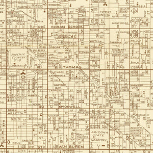 Vintage Map of Phoenix, Arizona 1956