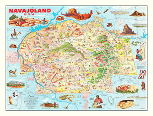 Vintage Map of Navajo Land 1960