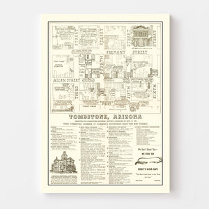 Vintage Map of Tombstone, Arizona 1962