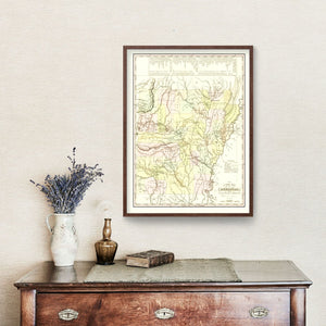 Vintage Map of Arkansas 1836