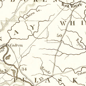 Vintage Map of Arkansas 1845