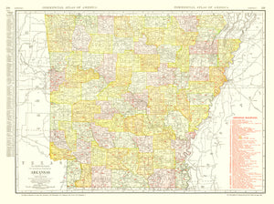 Vintage Map of Arkansas 1917