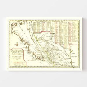 Vintage Map of California 1705