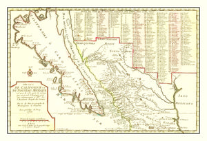 Vintage Map of California 1705