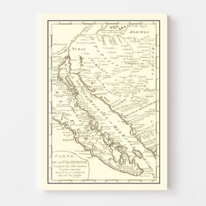 Vintage Map of California 1777