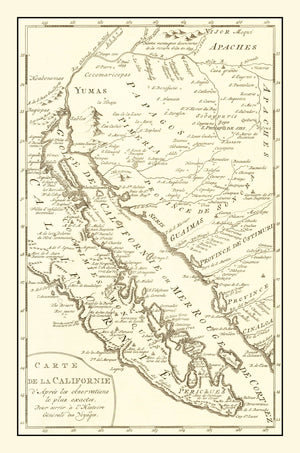 Vintage Map of California 1777