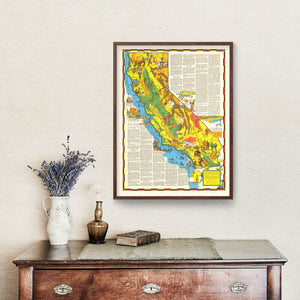 Vintage Pictorial Map of California 1938