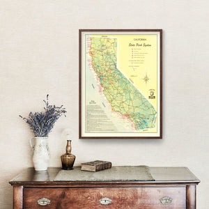 Vintage California State Park Map 1956
