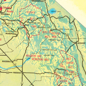 Vintage California State Park Map 1956