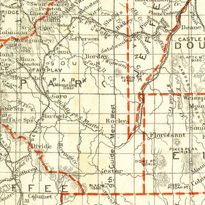 Vintage Map of Colorado 1884