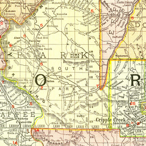 Vintage Map of Colorado 1908