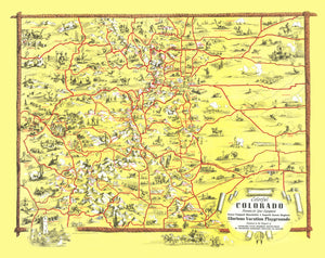 Vintage Map of Colorado 1941