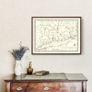 Vintage Map of Connecticut 1795