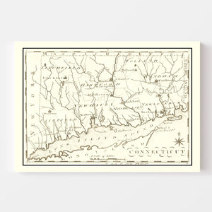 Vintage Map of Connecticut 1795