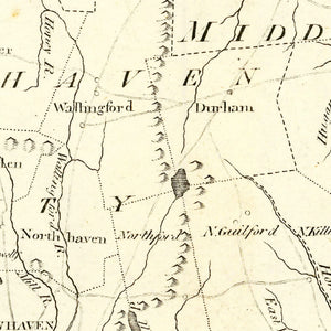 Vintage Map of Connecticut 1796