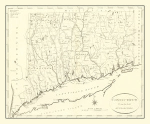 Vintage Map of Connecticut 1796