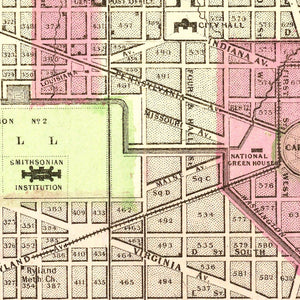 Vintage Map of Washington, DC 1866