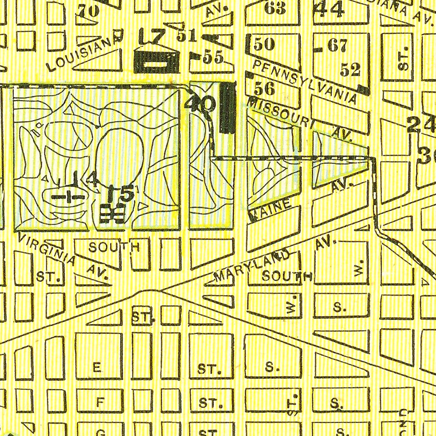Vintage Map of Washington, DC 1899