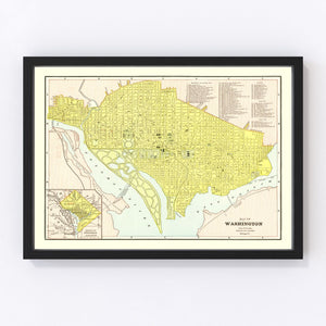 Vintage Map of Washington, DC 1899