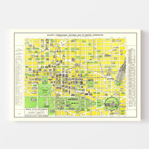 Vintage Map of Washington, DC 1919