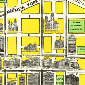 Vintage Map of Washington, DC 1919