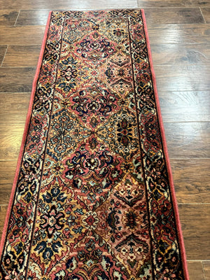 Karastan Runner Rug 2x9, Multicolor Panel Kirman Runner #717, Wool Pile, Original 700 Series, Vintage, Skinny Runner 2 x 9, Rare