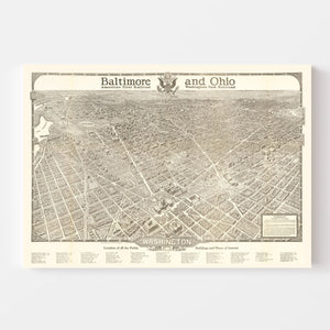 Vintage Map of Washington, DC 1923
